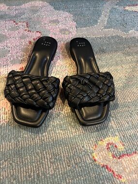a new day Black Braided Slide Mules new without tags